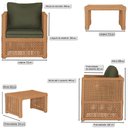 Ver imagem 2 de Mesa e 3 Poltronas Madri Corda Náutica Estofado 13 Trama Terra Cota
