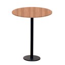 Ver imagem 1 de Mesa Pisa Beta Bistrô Fratini 107,50cm (a) Disco Redondo Preto Tampo Mdp Redondo Noce Nat 80cm (l)