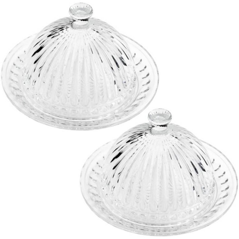 Kit 2 Queijeiras de Cristal de Chumbo Empire Lyor Porta Queijo com Tampa 20cm Redondo Kit 2 Queijeiras de Cristal de Chumbo Empire Lyor Porta Queijo com Tampa 20cm Redondo