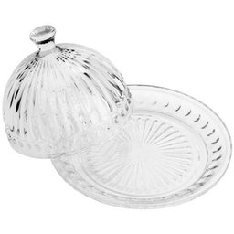 Kit 2 Queijeiras de Cristal de Chumbo Empire Lyor Porta Queijo com Tampa 20cm Redondo - 8