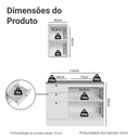 Ver imagem 3 de Conjunto Gabinete para Banheiro 110cm 3 Gavetas 3 Portas Branco Vik Madesa 01