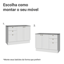 Ver imagem 5 de Conjunto Gabinete para Banheiro 110cm 3 Gavetas 3 Portas Branco Vik Madesa 01