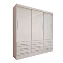 Ver imagem 3 de Guarda-roupa Casal Ferrara 3 Portas 9 Gavetas Branco - Panorama Móveis