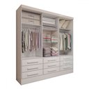 Ver imagem 4 de Guarda-roupa Casal Ferrara 3 Portas 9 Gavetas Branco - Panorama Móveis