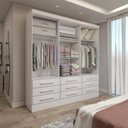 Ver imagem 2 de Guarda-roupa Casal Ferrara 3 Portas 9 Gavetas Branco - Panorama Móveis