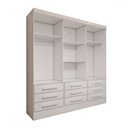 Ver imagem 7 de Guarda-roupa Casal Ferrara 3 Portas 9 Gavetas Branco - Panorama Móveis