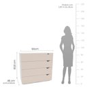 Ver imagem 4 de Cômoda para Quarto 4 Gavetas Porto Bege/Branco/Creme