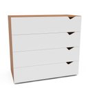 Ver imagem 2 de Cômoda 4 Gavetas 83,8cm x 90cm Porto Branco/Freijó