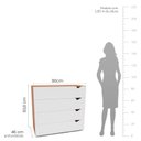 Ver imagem 4 de Cômoda 4 Gavetas 83,8cm x 90cm Porto Branco/Freijó