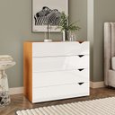 Ver imagem 1 de Cômoda 4 Gavetas 83,8cm x 90cm Porto Branco/Freijó
