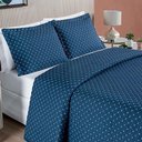Ver imagem 2 de Kit Cobre Leito Espanha Casal Queen 03 Peças Micropercal 200 Fios Matelado White Line - Azul