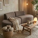 Ver imagem 1 de Sofá Orgânico Módulo Curvo Savana 02 Metros Boucle Cappuccino - Montanari'S Decor