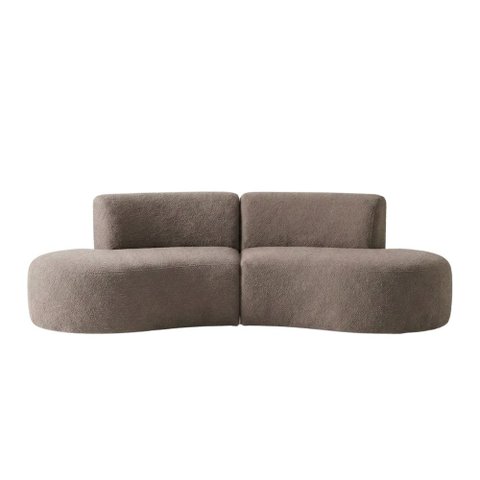 Sofá Orgânico Módulo Curvo Savana 02 Metros Boucle Cappuccino - Montanari's Decor