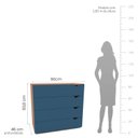 Ver imagem 4 de Cômoda 4 Gavetas 83,8cm x 90cm Porto Azul/Freijó
