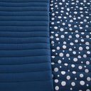 Ver imagem 4 de Kit Cobre Leito Colcha Polly Casal 3 Peças Malha 100% Algodão Estampa Bolinhas - Azul Marinho