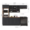 Ver imagem 4 de Cozinha Modulada Completa Americana 100% MDF 270cm com Rodapé Provence Multimóveis Crink-CPL019