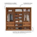Ver imagem 5 de Guarda-Roupa 3 Portas 200cm x 220cm Porto Cinza/Freijó