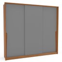 Ver imagem 2 de Guarda-Roupa 3 Portas 200cm x 220cm Porto Cinza/Freijó