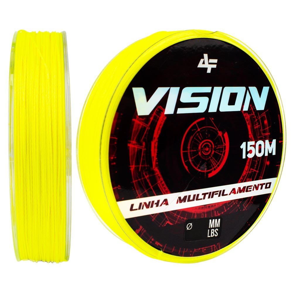 Linha Multifilamento Albatroz Fishing Vision X4 150m 55lb - 0,37mm Amarelo - 4