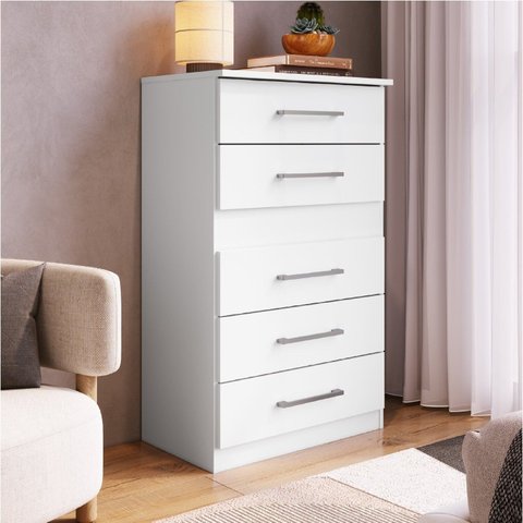 Cômoda Safira 5 Gavetas 95,7x62,8x40 cm Branco