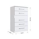 Ver imagem 3 de Cômoda Safira 5 Gavetas 95,7x62,8x40 cm Branco