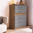 Ver imagem 1 de Cômoda Safira 5 Gavetas 95,7x62,8x40 cm Marrom/Freijó/Cinza