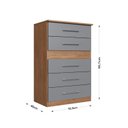Ver imagem 3 de Cômoda Safira 5 Gavetas 95,7x62,8x40 cm Marrom/Freijó/Cinza