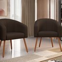 Ver imagem 4 de Poltrona Decorativa com Pés em Madeira Marselha