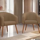 Ver imagem 4 de Poltrona Decorativa com Pés em Madeira Marselha