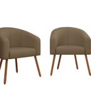 Ver imagem 5 de Poltrona Decorativa com Pés em Madeira Marselha Marrom Taupe