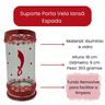 Porta Vela Iansã Espada Vidro e Alumínio 18 Cm - 5