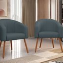 Ver imagem 4 de Poltrona Decorativa com Pés em Madeira Marselha