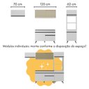 Ver imagem 5 de Cozinha Modulada com Bancada Americana Veneza Multimóveis Mp2208 Branco/preto Branco/preto