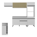 Ver imagem 6 de Cozinha Modulada com Bancada Americana Veneza Multimóveis Mp2208 Branco/preto Branco/preto
