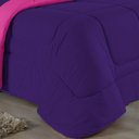 Ver imagem 2 de Kit Edredom Dupla Face + Jogo de Lençol Casal Viúva Nobre 7 Peças Malha 100% Algodão - Roxo /