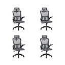 Ver imagem 3 de Kit 4 Cadeiras de Escritório Presidente Giratória Baltimore Rivatti