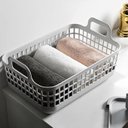 Ver imagem 3 de Cesto Organizador Plastico Empilhavel 9 Litros C/tampa Cinza