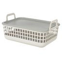 Ver imagem 1 de Cesto Organizador Plastico Empilhavel 9 Litros C/tampa Cinza