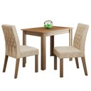 Ver imagem 2 de Conjunto Sala de Jantar Madesa Vivi Mesa Tampo de Madeira com 2 Cadeiras - Rustic/imperial