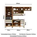 Ver imagem 4 de Armário de Cozinha com Balcão para Pia 9 Portas 5 Gavetas Pérola 100% Mdf Vidro Reflecta Amêndoa/off