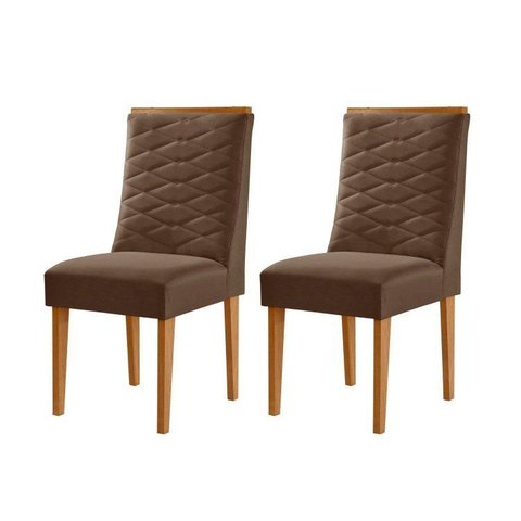Conjunto de Cadeiras para Sala de Jantar Marrom/Marromle