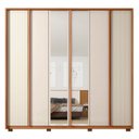 Ver imagem 7 de Guarda Roupa Casal 6 Portas 4 Gavetas com Espelho MDF Cleo Freijó e Off White