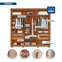 Ver imagem 5 de Guarda Roupa Casal 6 Portas 4 Gavetas com Espelho MDF Cleo Freijó e Off White