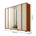 Ver imagem 3 de Guarda Roupa Casal 6 Portas 4 Gavetas com Espelho MDF Cleo Freijó e Off White
