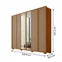 Ver imagem 3 de Guarda Roupa Casal 6 Portas 4 Gavetas com Espelho MDF Cleo Freijo