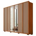 Ver imagem 2 de Guarda Roupa Casal 6 Portas 4 Gavetas com Espelho MDF Cleo Freijo