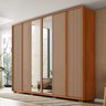 Guarda Roupa Casal com Espelhos Microripado 6 Portas 4 Gavetas Cleo - 1