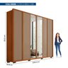 Guarda Roupa Casal com Espelhos Microripado 6 Portas 4 Gavetas Cleo - 3