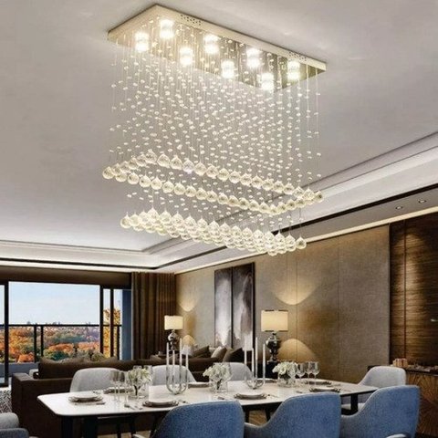 Lustre Cristal Legítimos K9 Para Mesa De Jantar:110V/220V (Bivolt)/espelhado/1m