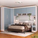 Ver imagem 1 de Quarto Modulado Queen de Canto com Guarda-roupas Maleiro e Cabeceira Alpes Master Luciane Móveis